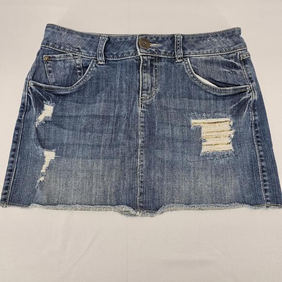 Vintage Y2K Elle Mini Skirt Size 6 Distressed Sequins Pockets Short School Girl‎ - Picture 1 of 5